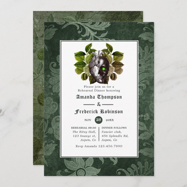 Witchwood Gothic Wedding Rehearsal Dinner Invitation (Front/Back)