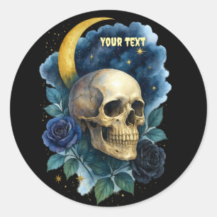 Witchy Aesthetic Gothic Floral Halloween Creepy  Classic Round Sticker