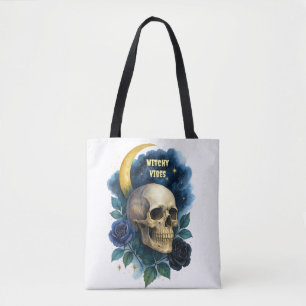 Witchy Aesthetic Gothic Floral Halloween Creepy  Tote Bag