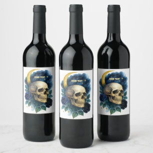 Witchy Aesthetic Gothic Floral Halloween Creepy Wine Label
