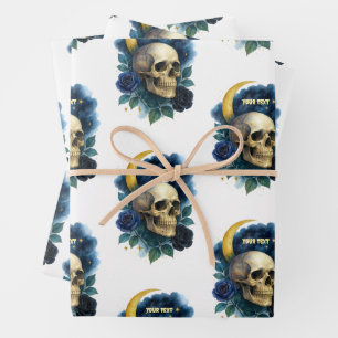 Witchy Aesthetic Gothic Floral Halloween Creepy  Wrapping Paper Sheet