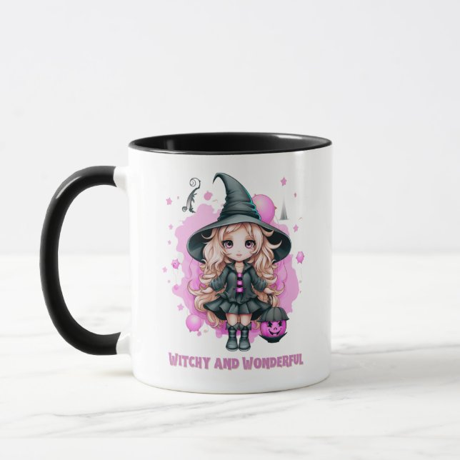 Witchy and Wonderful Cute Witch Halloween Mug (Left)