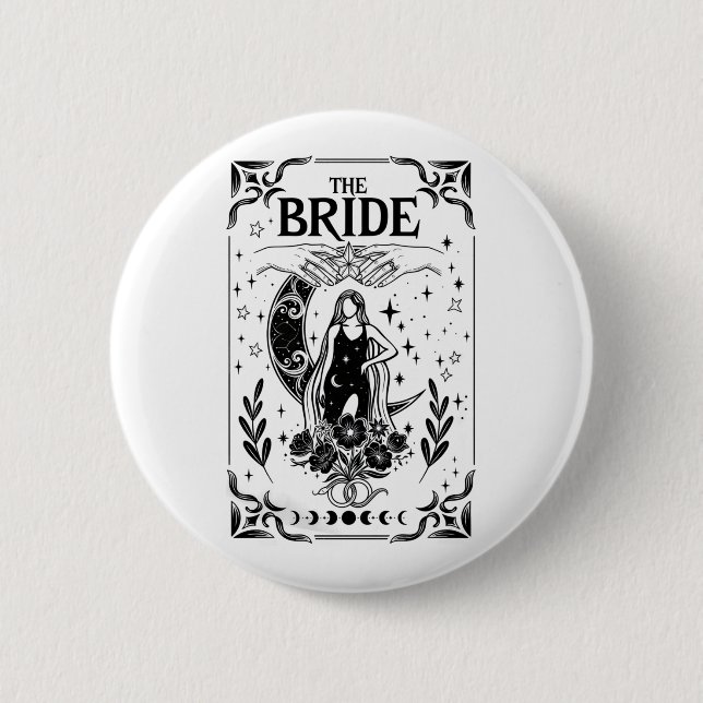 Witchy Bachelorette Bride Coven Gothic Wedding 2 Inch Round Button (Front)