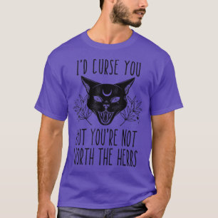 Witchy Black Cat Occult Pagan Wiccan Cat Witchcraf T-Shirt