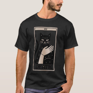 Witchy Black Cat Tarot Death Witchy Cat Lover Men  T-Shirt