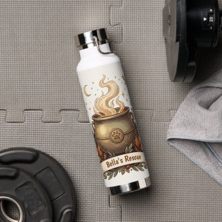 Witchy Brew & Dog Rescues Personalized Halloween Water Bottle