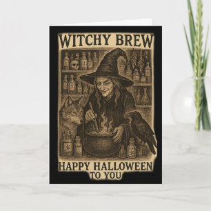 Witchy Brew Halloween Greetings Card