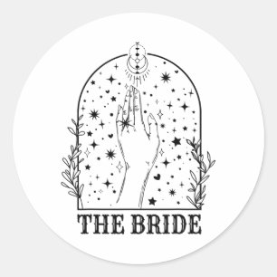 Witchy Bride Coven Matching Gothic Bachelorette Pa Classic Round Sticker
