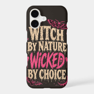 Witchy by Nature Wicked by Choice Halloween Pink