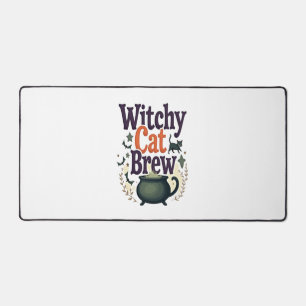 Witchy Cat Brew Desk Mat