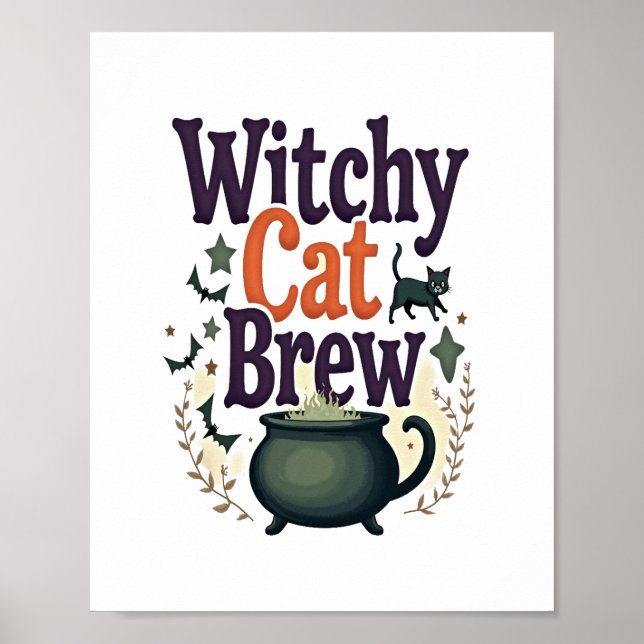 Witchy Cat Brew Poster (Front)