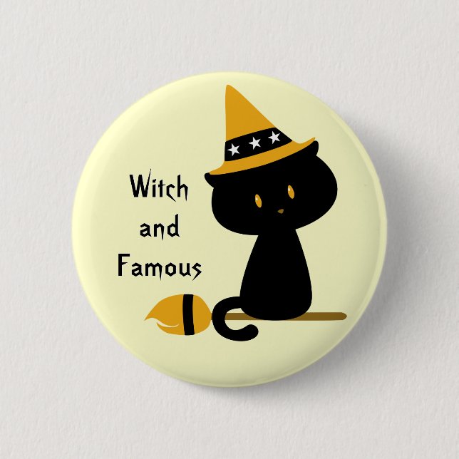 Witchy Cat Button (Front)