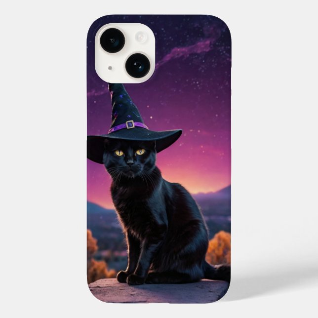 Witchy Cat Halloween Tee Case-Mate iPhone Case (Back)