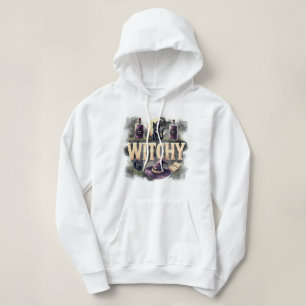 Witchy Cat Halloween Womens Dark Gothic Sweatshirt