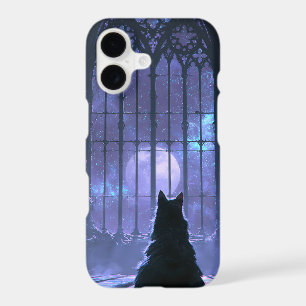 Witchy Cat Silhouette Gothic Window Moonlight