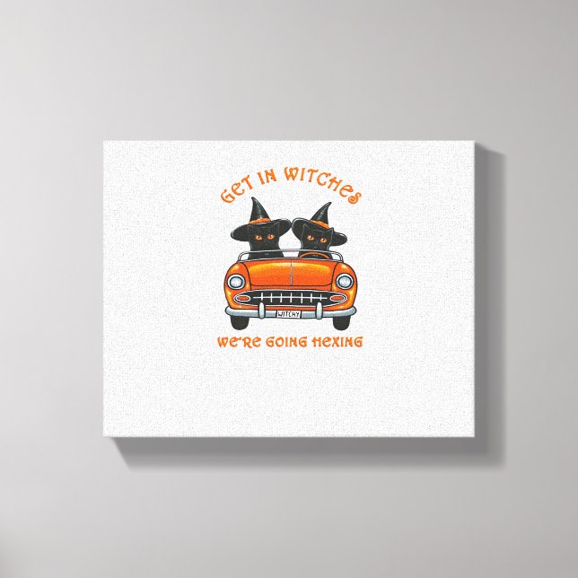 Witchy Cats Going Hexing Oversized T-Shirt Canvas Print (Front)