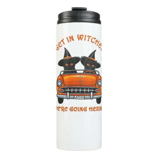 Witchy Cats Going Hexing Oversized T-Shirt Thermal Tumbler (Front)
