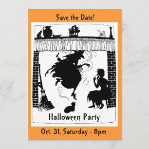 Witchy Chimney Halloween Party Invitation