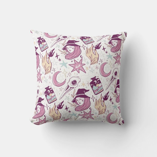 Witchy Elements  Throw Pillow (Front)