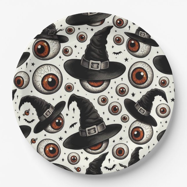 Witchy Eyes Paper Plate (Front)