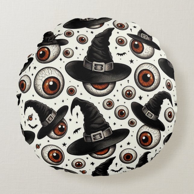 Witchy Eyes Round Pillow (Front)