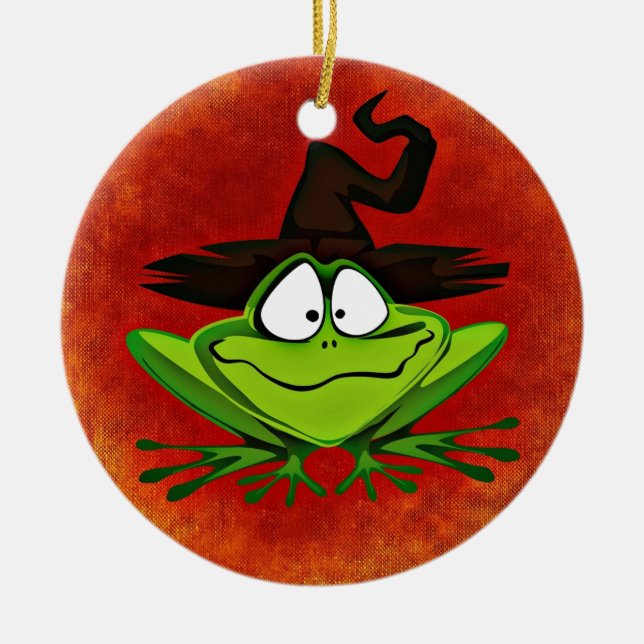 Witchy Frog Ornament Round (Front)