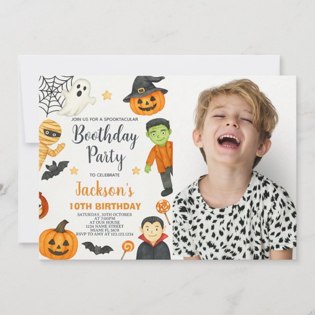 Witchy Fun Kids Halloween Birthday Invitation (Front)