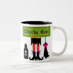 Witchy Girl Halloween T-shirts and Gifts Two-Tone Coffee Mug