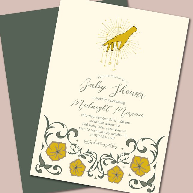 Witchy Gothic Baby Shower Invitation (Creator Uploaded)