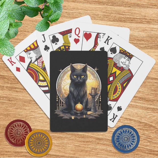 Witchy Gothic Black Cat  Playing Cards (Creator Uploaded)