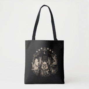 Witchy Gothic Cat Ritual Support Your Local Coven Tote Bag