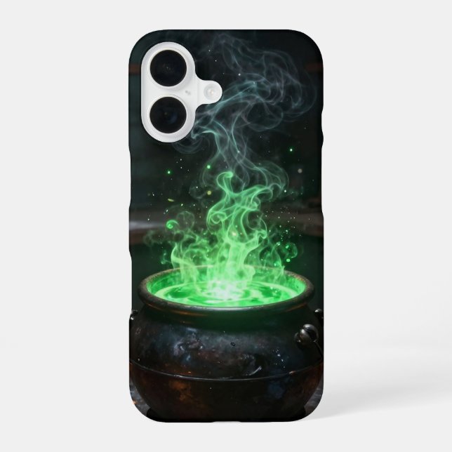 Witchy Green Cauldron Phone Case (Back)