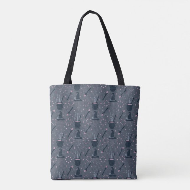 Witchy Halloween Caldron Magic Tote Bag (Back)