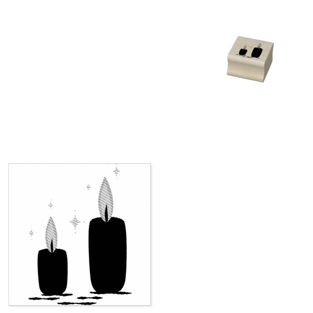Witchy Halloween - Magic Candles Rubber Stamp (Stamped)