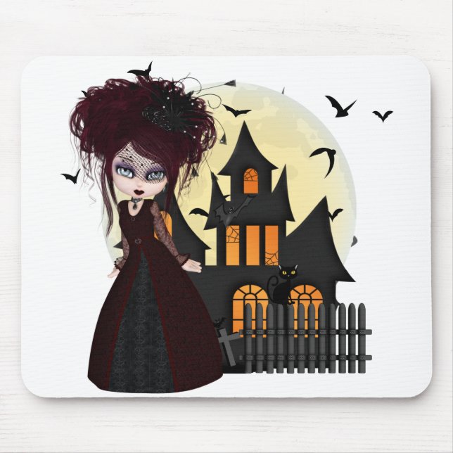 Witchy Halloween Mouse Pad (Front)