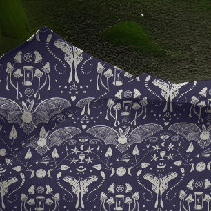 Witchy Halloween Nature Pattern Mushrooms Moth Bat Tissue Paper