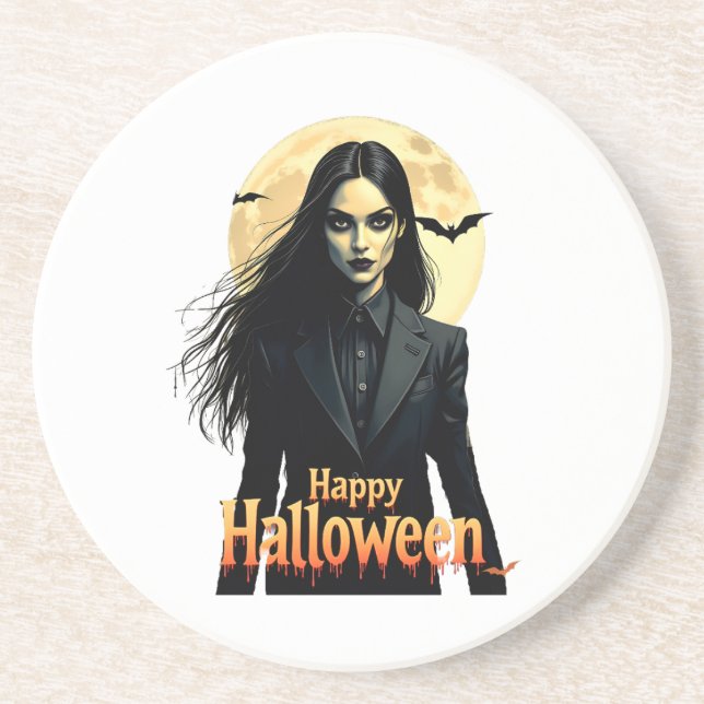 Witchy Halloween Night Coaster (Front)