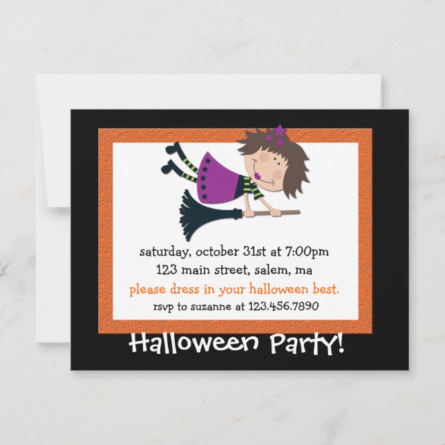 Witchy Halloween Party Invitation (Front)