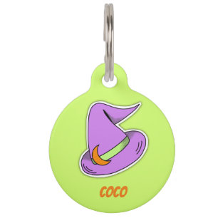 Witchy Halloween Spooky Pet Tag, Dog I.D Tag