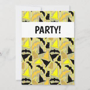 Witchy Halloween Stripes Invitation