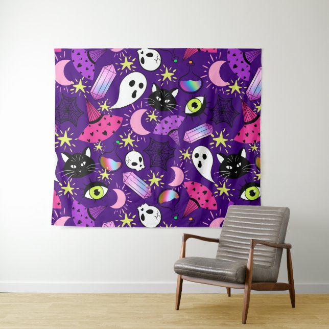 Witchy Halloween  Tapestry (In Situ (Horizontal))