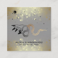 *~* Witchy Hand Gold Snake Moon Magic Boho Grey