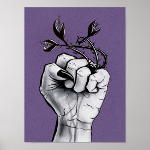 Witchy Hand With Black Nails And Monster Ring Poster