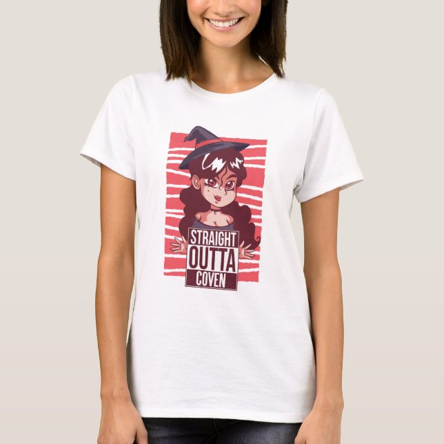 Witchy Humour, Straight Outta Coven T-Shirt (Front)