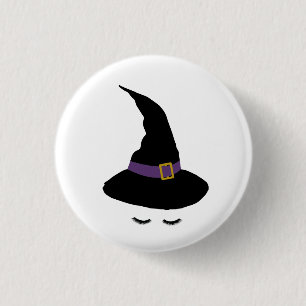 Witchy Lashes 1 Inch Round Button