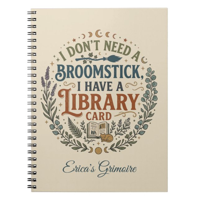 Witchy Librarian Library Card Book Lover Custom (Front)