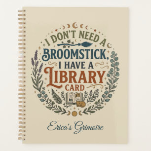 Witchy Librarian Library Card Book Lover Custom Planner