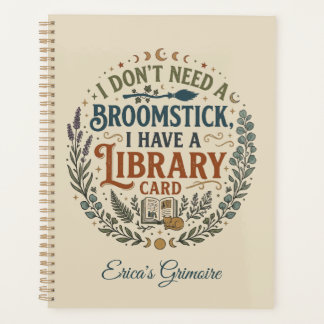 Witchy Librarian Library Card Book Lover Custom Planner