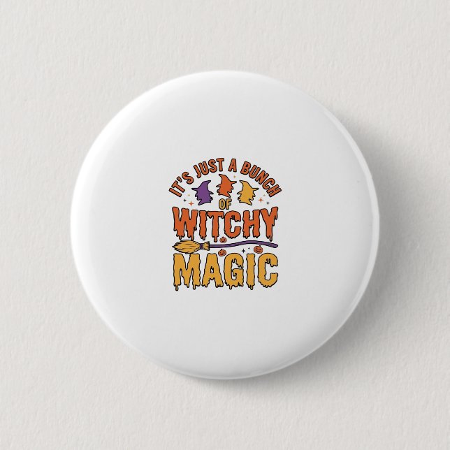 Witchy Magic Halloween Typography Design_1 2 Inch Round Button (Front)