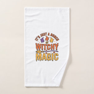 Witchy Magic Halloween Typography Design_1 Hand Towel